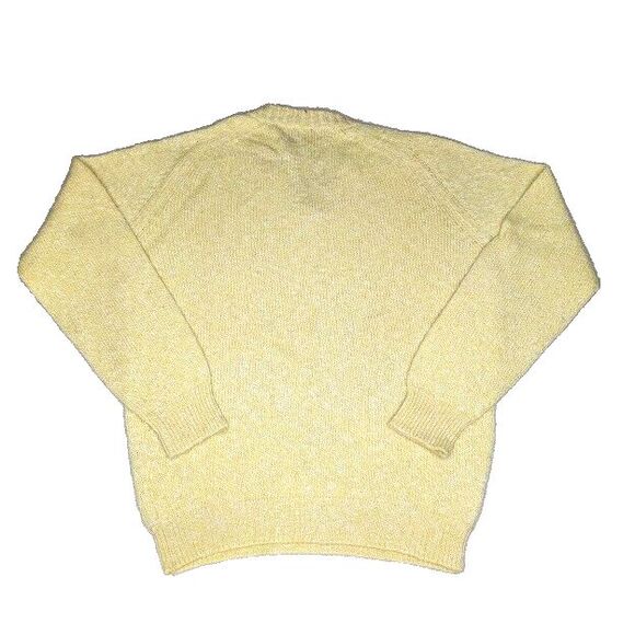 Alan Paine Vintage 60s V Neck Wool Blend Canary Sweater Made In England Size 38 - Picture 3 of 3